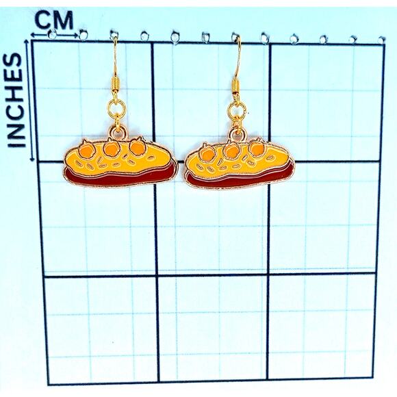 Pumpkin bread loaf dangle earrings — lightweight fall autumn jewelry - Picture 3 of 4